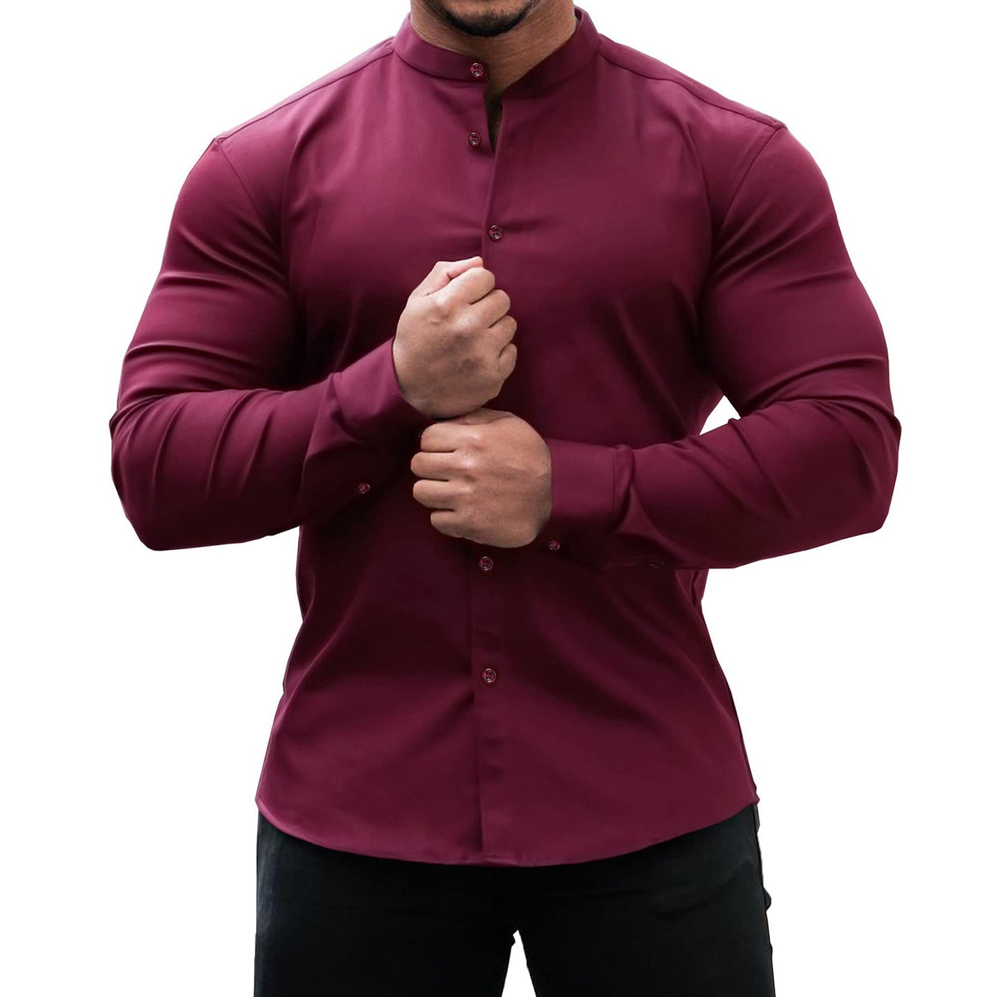 Men’s Casual Long-Sleeve Button-Down Shirt