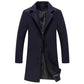 Men’s Solid Colour Casual Business Woollen Coat – Autumn &amp; Winter