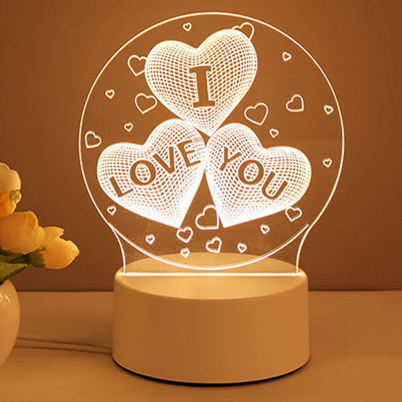 3D Lamp Acrylic USB LED Night Light – Neon Sign Style
