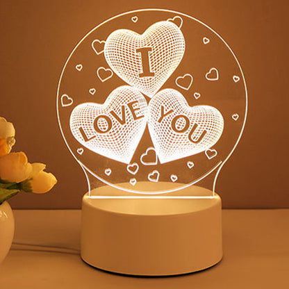 3D Lamp Acrylic USB LED Night Light – Neon Sign Style