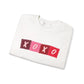 XOXO Block Crewneck Sweatshirt – Cute Valentine Graphic Sweatshirt