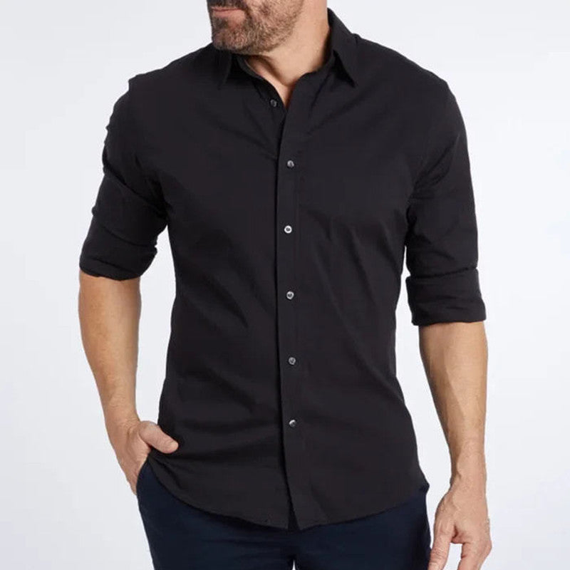Men’s Fashion Long-Sleeve Zipper Shirt
