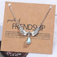 Angel Wing Necklace 925 Sterling Silver Moonstone Pendant Clavicle Chain