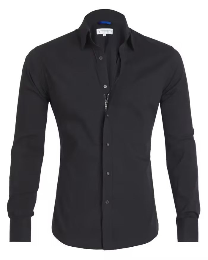 Men’s Fashion Long-Sleeve Zipper Shirt