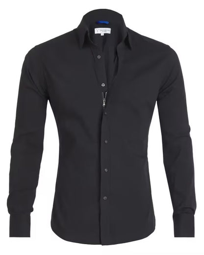 Men’s Fashion Long-Sleeve Zipper Shirt