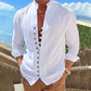 Men’s Retro Long-Sleeve Button Shirt