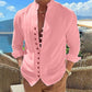 Men’s Retro Long-Sleeve Button Shirt