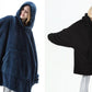Hoodie Sweatshirt With Big Pocket Tops Sweater Comfortable Loose Double-Sided Fleece Thicker Wearable Blanket