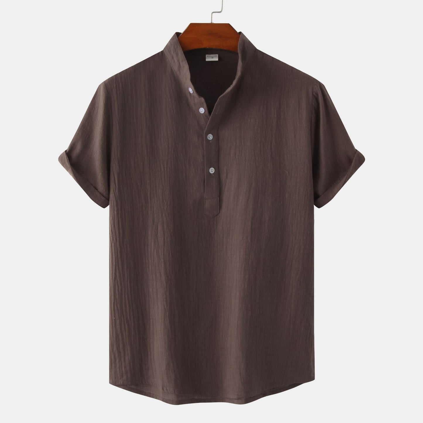 Men’s Casual Solid Color Short-Sleeve Shirt