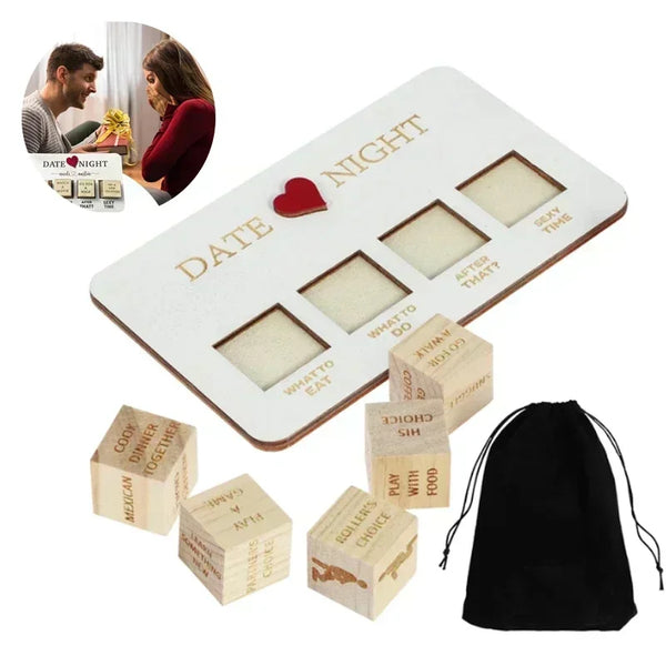 Wooden Date Night Dice – Romantic Couple Game 🎲❤️