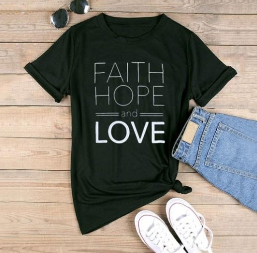 Faith, Hope &amp; Love T-Shirt – Men &amp; Women