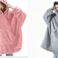 Hoodie Sweatshirt With Big Pocket Tops Sweater Comfortable Loose Double-Sided Fleece Thicker Wearable Blanket