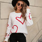 Valentine’s Day Big Heart Pullover Sweater for Women