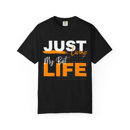 Living Life T-Shirt — Minimal Orange Surf Graphic Tee