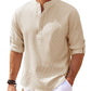 Men’s Casual Long-Sleeve Stand Collar Shirt