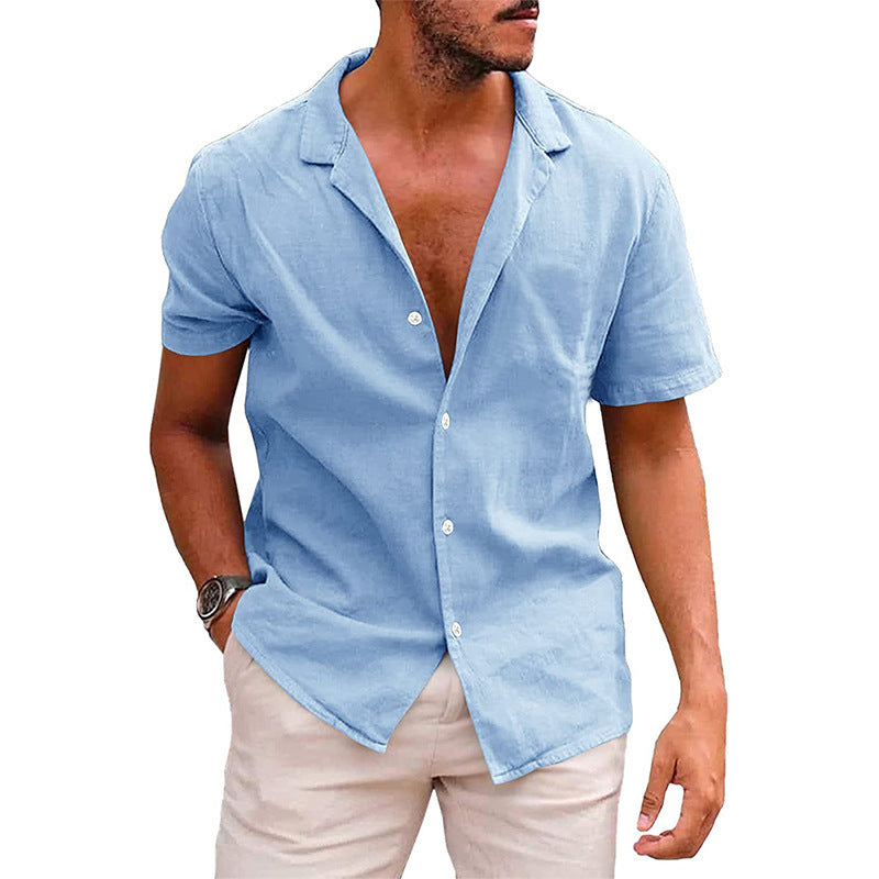 Men’s Casual Short-Sleeve Button-Down Shirt