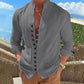 Men’s Retro Long-Sleeve Button Shirt