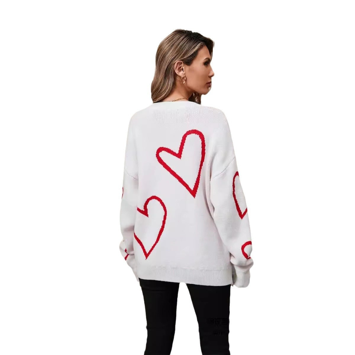 Valentine’s Day Big Heart Pullover Sweater for Women