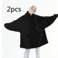 Hoodie Sweatshirt With Big Pocket Tops Sweater Comfortable Loose Double-Sided Fleece Thicker Wearable Blanket