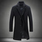 Men’s Solid Colour Casual Business Woollen Coat – Autumn &amp; Winter