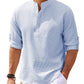 Men’s Casual Long-Sleeve Stand Collar Shirt