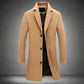 Men’s Solid Colour Casual Business Woollen Coat – Autumn &amp; Winter