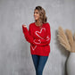 Valentine’s Day Big Heart Pullover Sweater for Women