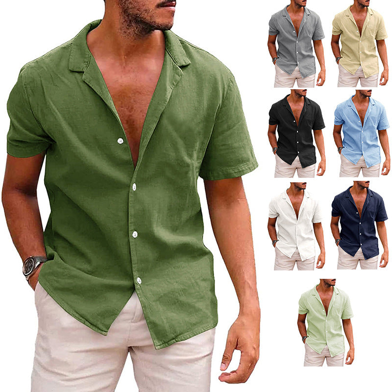 Men’s Casual Short-Sleeve Button-Down Shirt