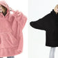 Hoodie Sweatshirt With Big Pocket Tops Sweater Comfortable Loose Double-Sided Fleece Thicker Wearable Blanket