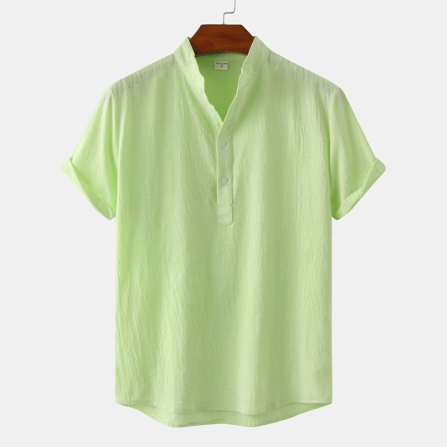 Men’s Casual Solid Color Short-Sleeve Shirt