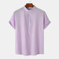 Men’s Casual Solid Color Short-Sleeve Shirt