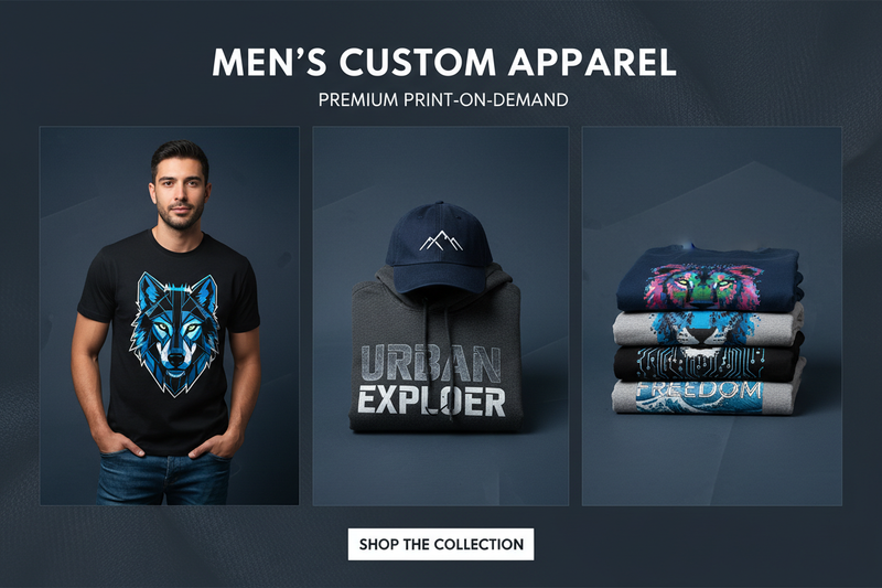 create a image Men's Collection For POD store
