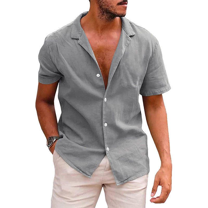 Men’s Casual Short-Sleeve Button-Down Shirt