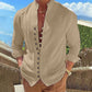 Men’s Retro Long-Sleeve Button Shirt