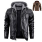 Men’s Hooded PU Leather Jacket
