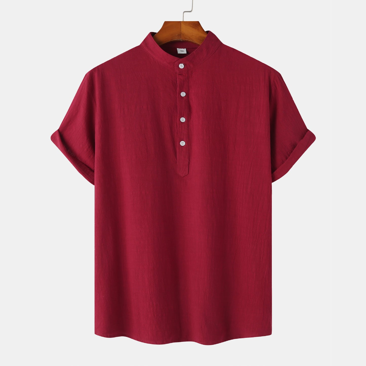 Men’s Casual Solid Color Short-Sleeve Shirt