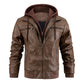 Men’s Hooded PU Leather Jacket